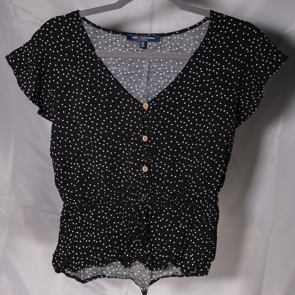 Black and White Polka Dot Blouse